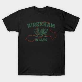 Wrexham Maps Vintage T-Shirt